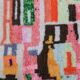 Modern multicolor boujad berber moroccan rug
