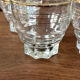 Verres en verre vintage avec bord doré, ensemble de 6