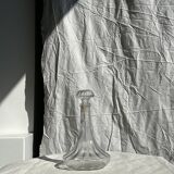 Grande carafe en verre à bouchon striée H25
