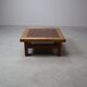 Table basse en céramique et chêne, années 1960