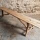 French antique wooden bench – Rustic farmhouse bench – Poplar and chestnut – Late 19th century – 198 cm