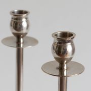 Duo of silver-plated brass candlesticks, 1950s/1960s