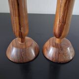 Pair of olive wood candlesticks Maison Ma Yafith