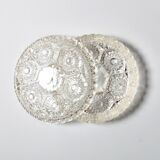 Mid-Century Pressed Glass Jewelry Box / Geometric Bonbon Candy Jar