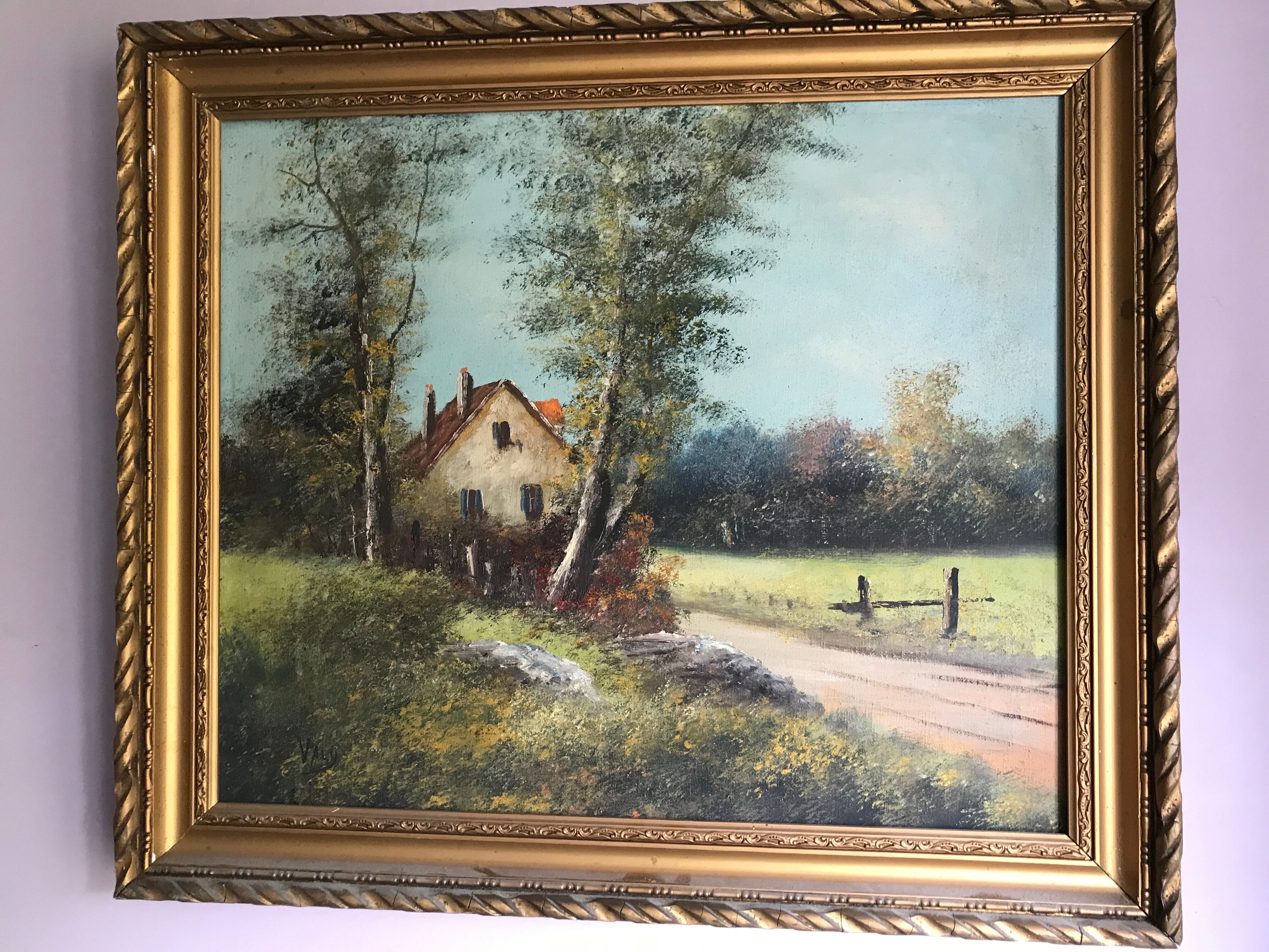 Pair two oil paintings on canvas