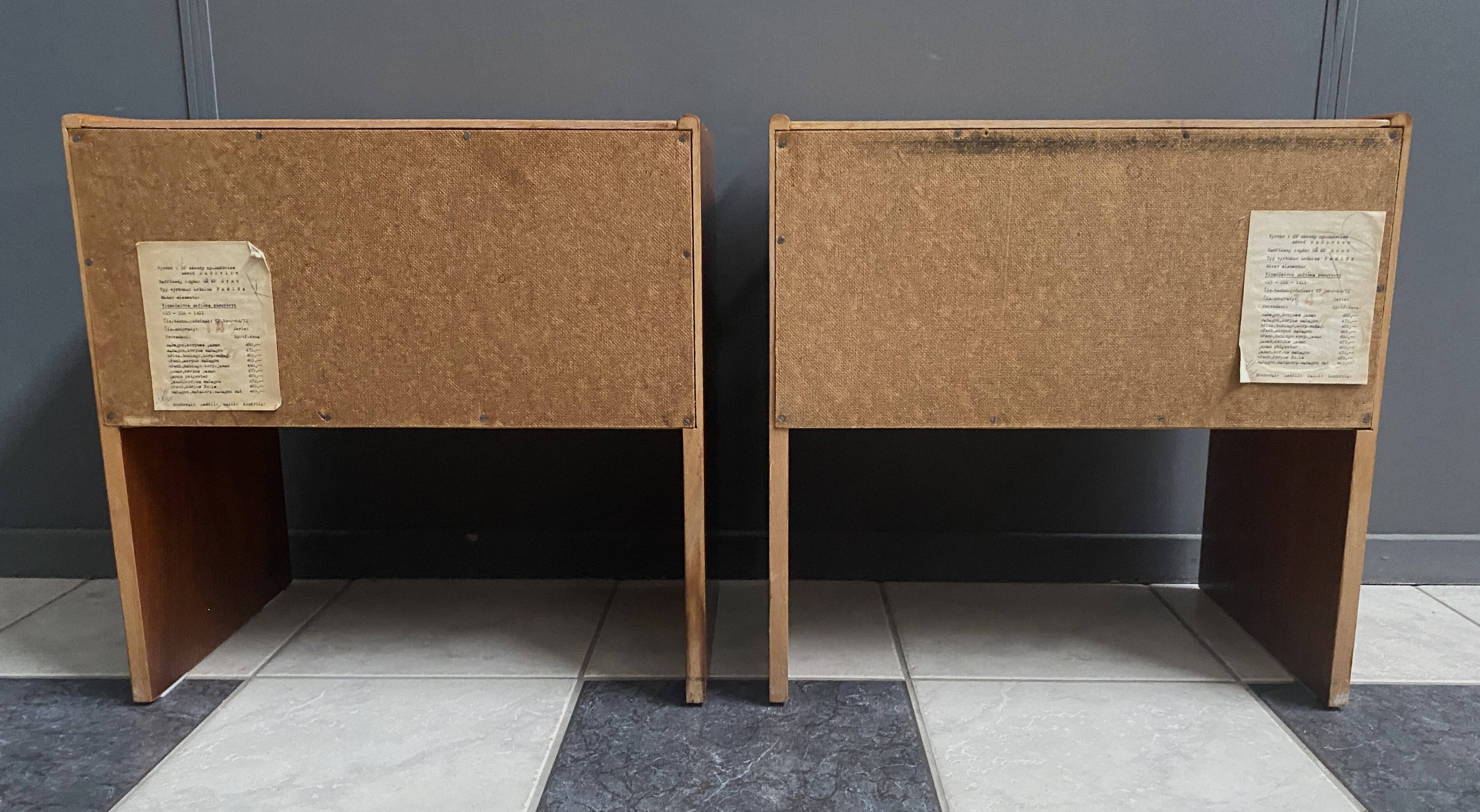2 Halabala bedside tables, Loznice femina model, 1960