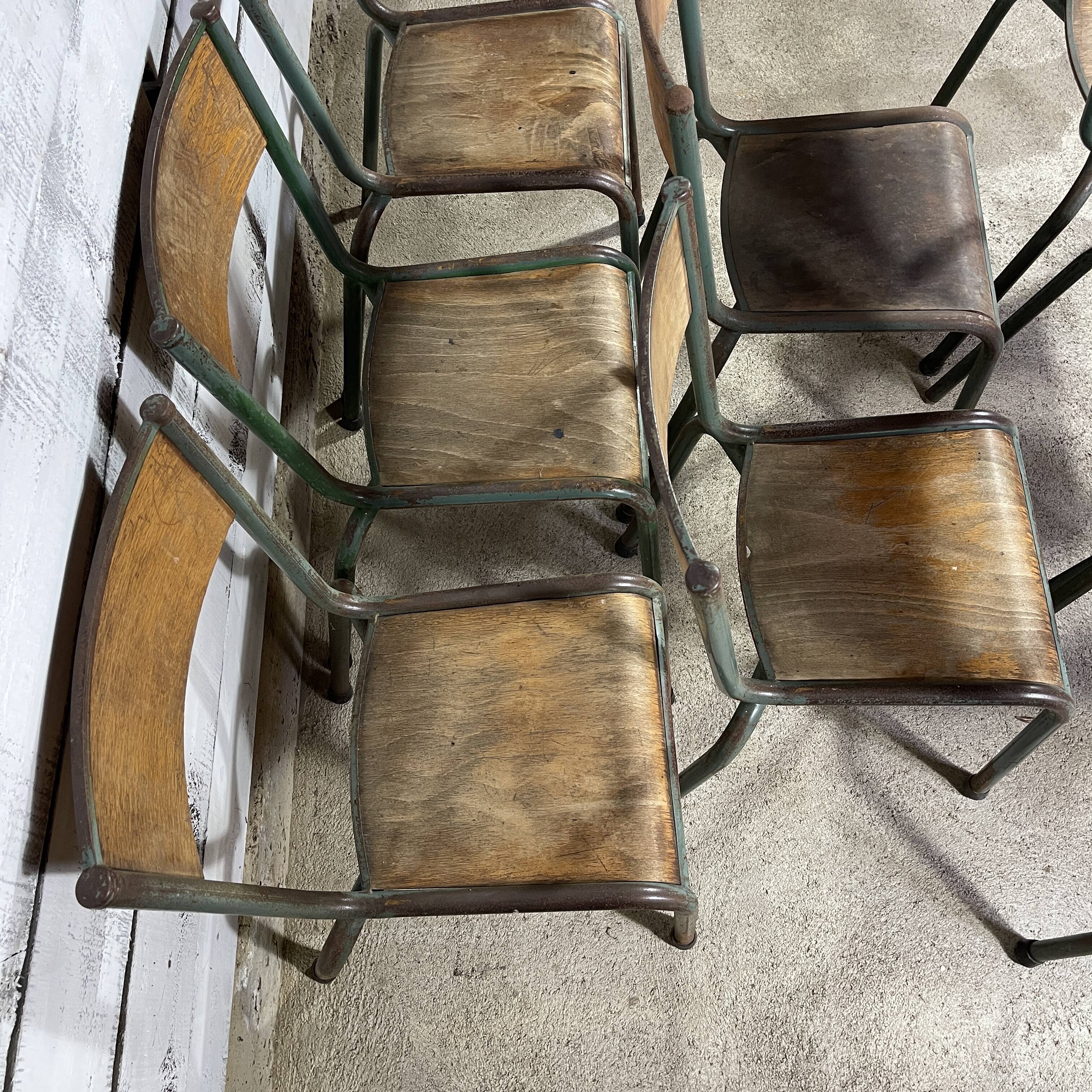 Set of 8 school chairs
