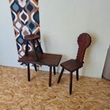 Set Table, stool and chair tripod folk art