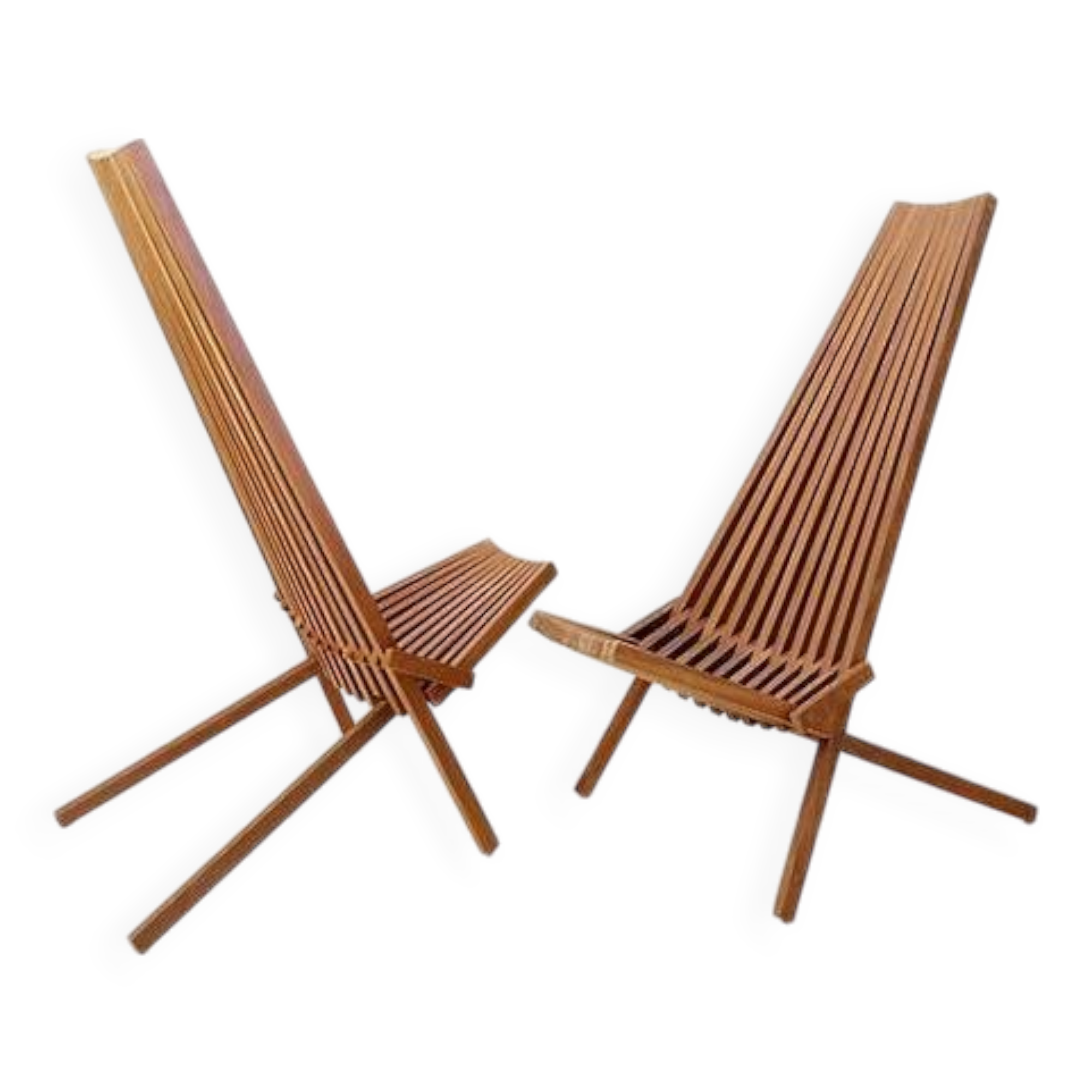 Paire de chaises pliantes en teck - intérieur extérieur