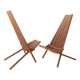 Paire de chaises pliantes en teck - intérieur extérieur