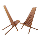 Paire de chaises pliantes en teck - intérieur extérieur