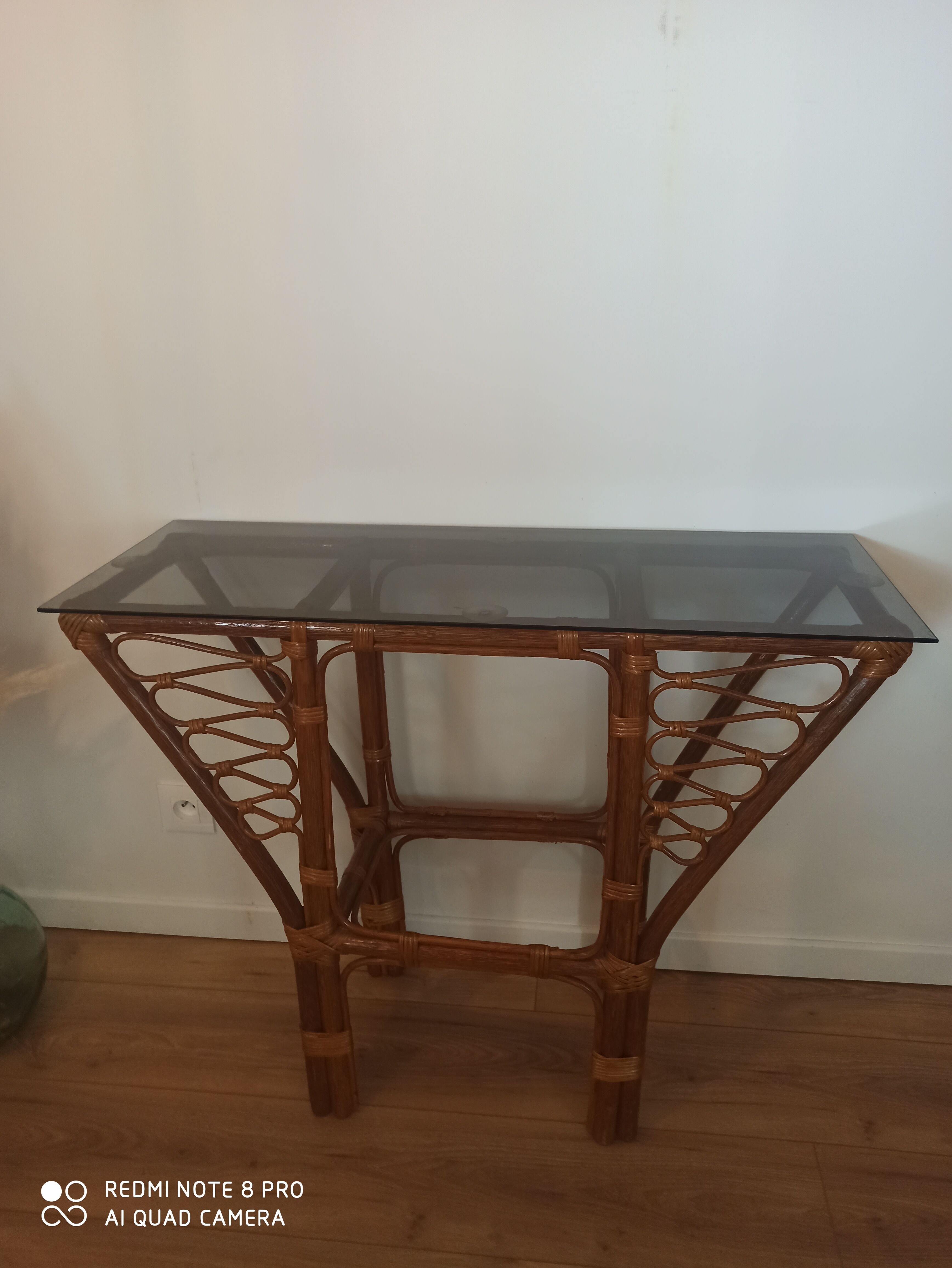 Vintage rattan console