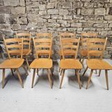 Lot of 8 country bistro chairs 1970