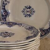 Set of 8 large flat plates + 1 round dish - longchamp