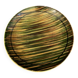 Grand plat en ceramique annees 60 vintage tons vert et jaune faience st clement