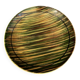 Grand plat en ceramique annees 60 vintage tons vert et jaune faience st clement