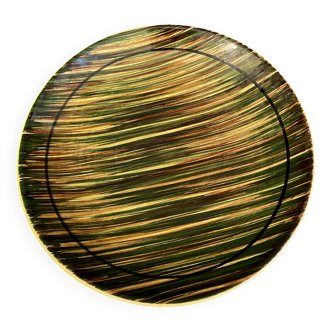 Large ceramic dish from the 60s vintage green and yellow tones st clement earthenware