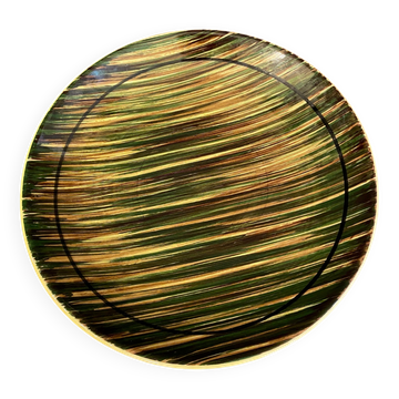 Large ceramic dish from the 60s vintage green and yellow tones st clement earthenware
