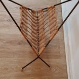 50's wicker iron magazine holder