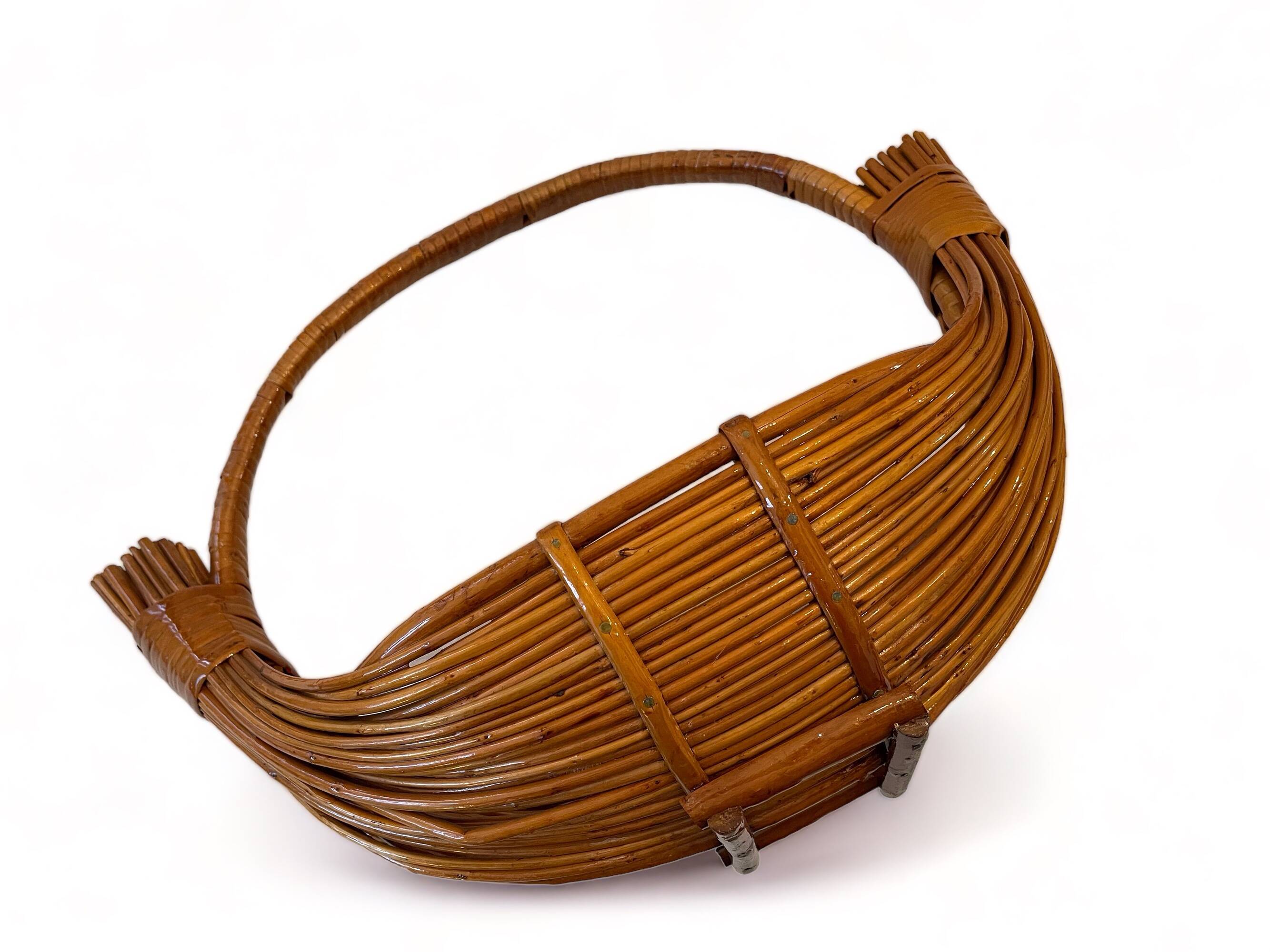 Large rattan/wicker fruit bowl, 1950 design