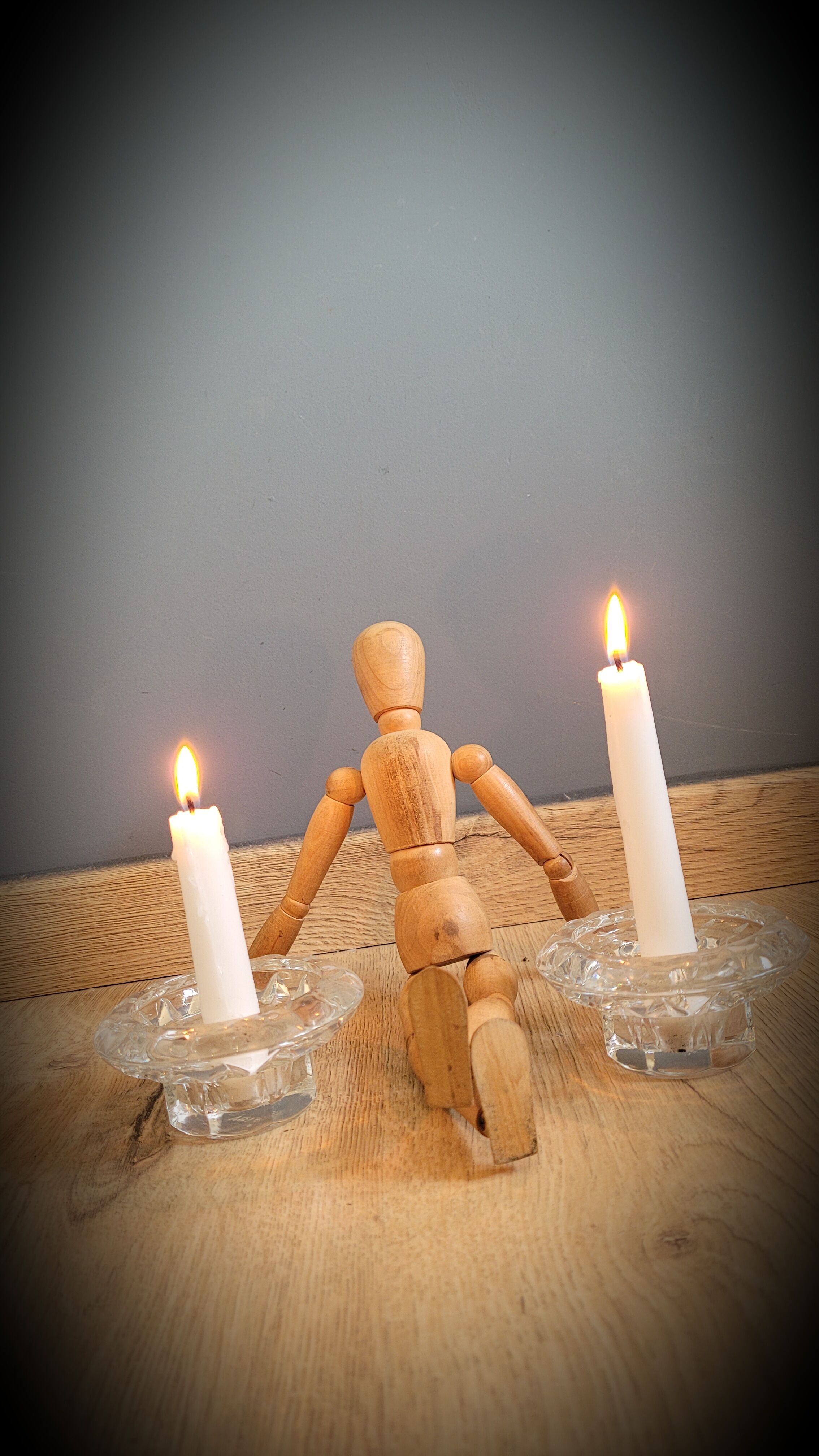 Duo candlesticks glass reims 2