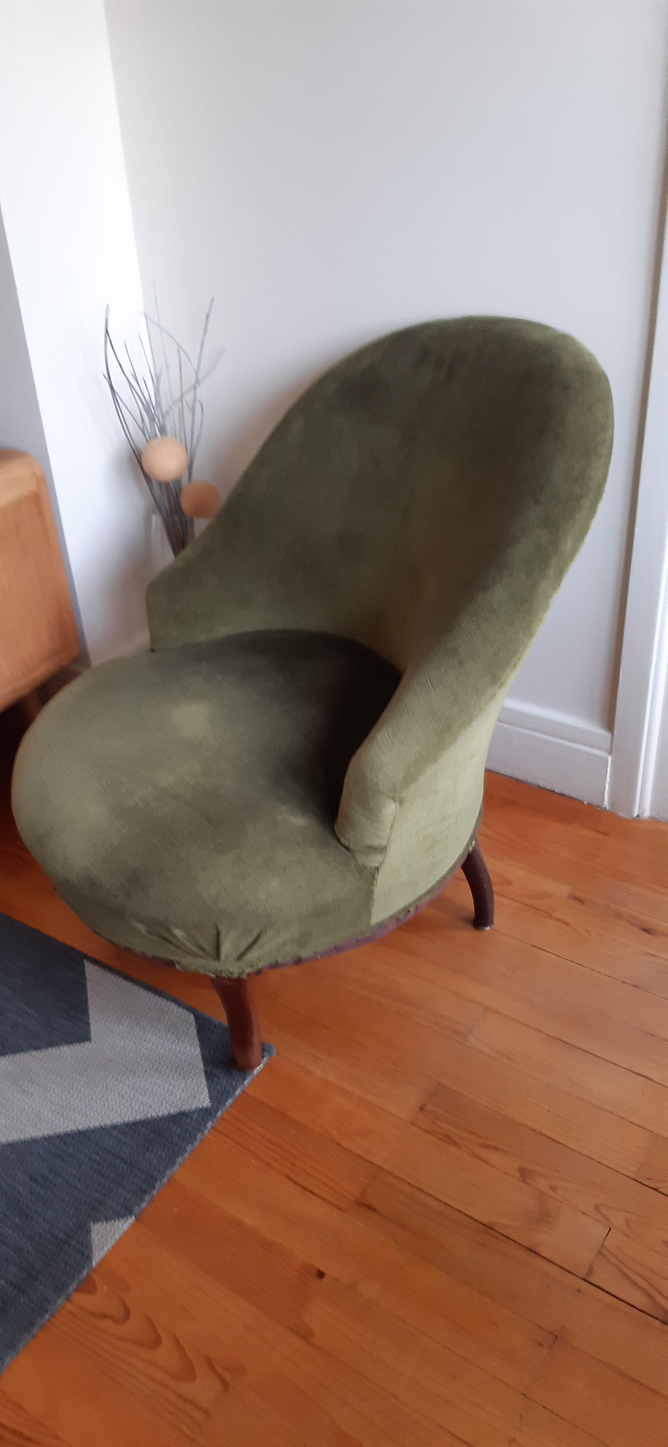 Fauteuil crapaud velours