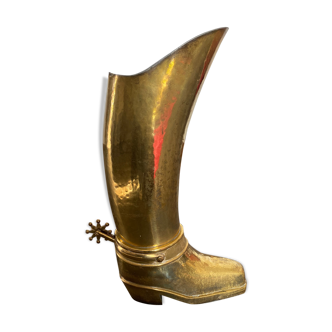 Umbrella holder in solid brass cowboy boot