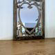 Wooden mirror with heart motif – natural patina