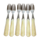 6 Bakelite sleeve dessert forks
