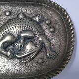 Gold-plated bronze crocodile emptier