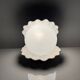 Ceramic lamp shell open white enamel vintage pearl night light
