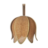 Vintage raffia flower pendant lamp