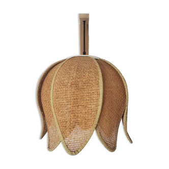 Vintage raffia flower pendant lamp