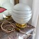 Table lamp, white translucent white globe, 1950s