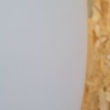 Oval pendant light in white opaline 1960
