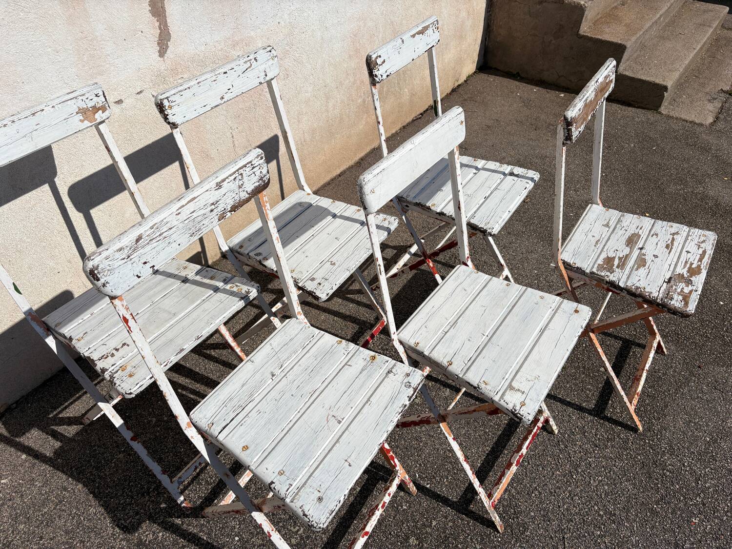 Set of 6 folding garden chairs