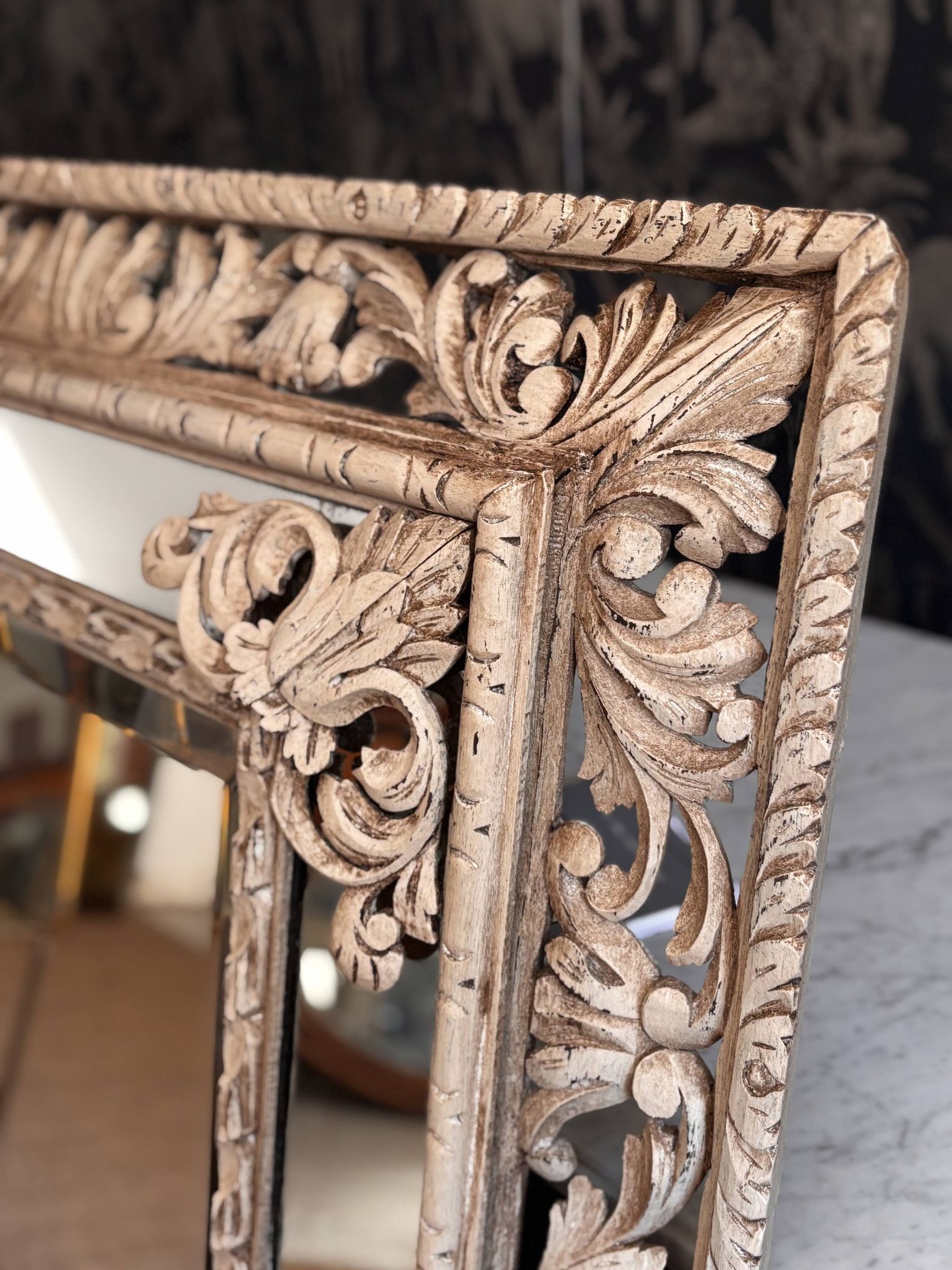 Patinated XIX century cloisonné mirror.