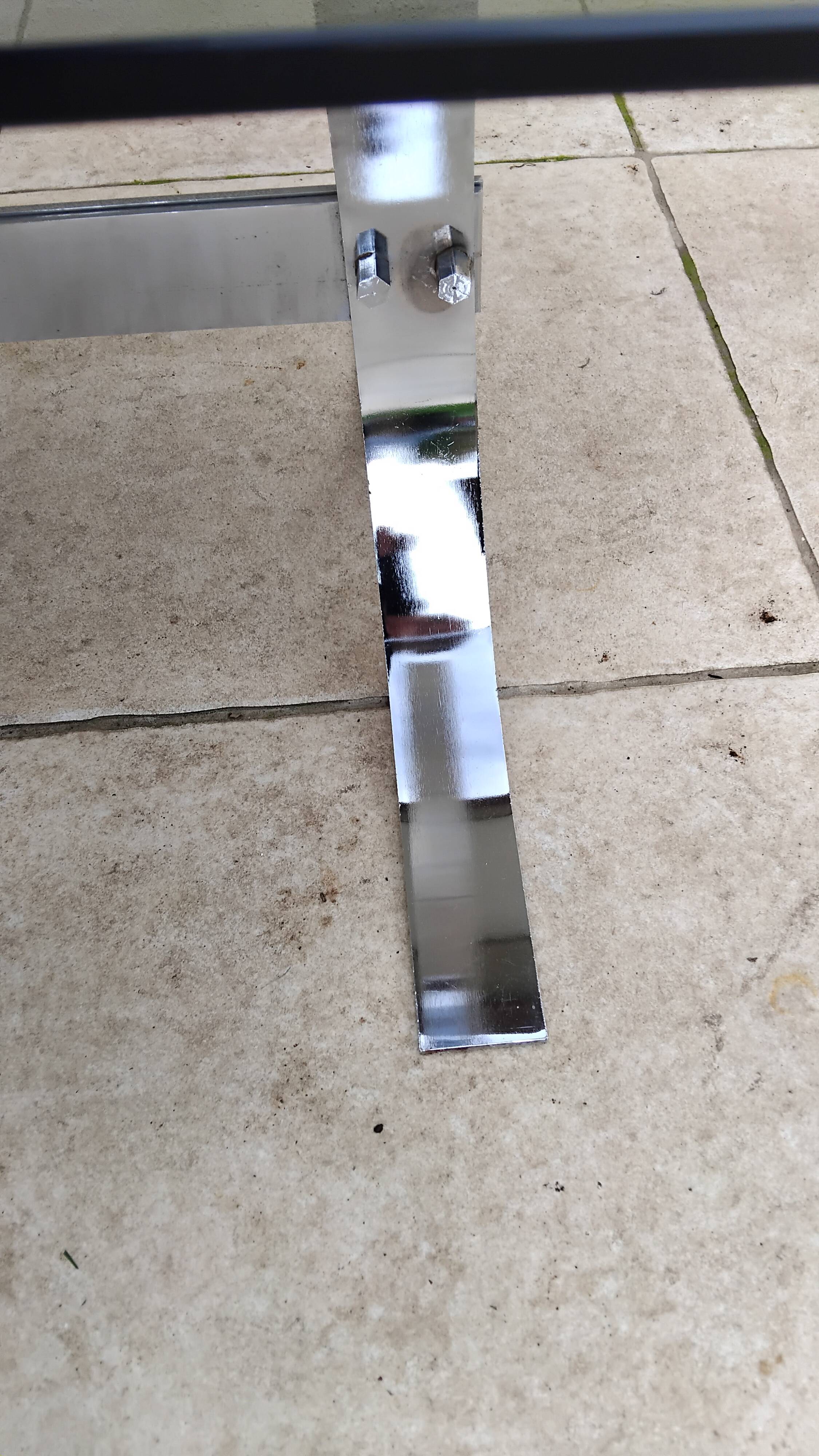 Vintage Design Coffee Table Smoked Glass, Chrome 19