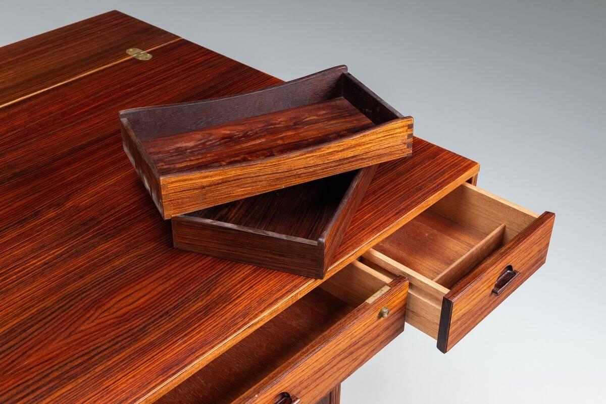 Peter Lovig Flip-Top Partners desk rosewood Lovig Denmark 1960