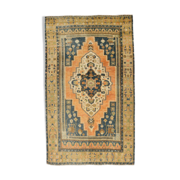 Tapis rustique primitif vintage noué à la main, 266x163Cm