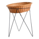 Panier corbeille sur pieds en rotin 1950 vintage