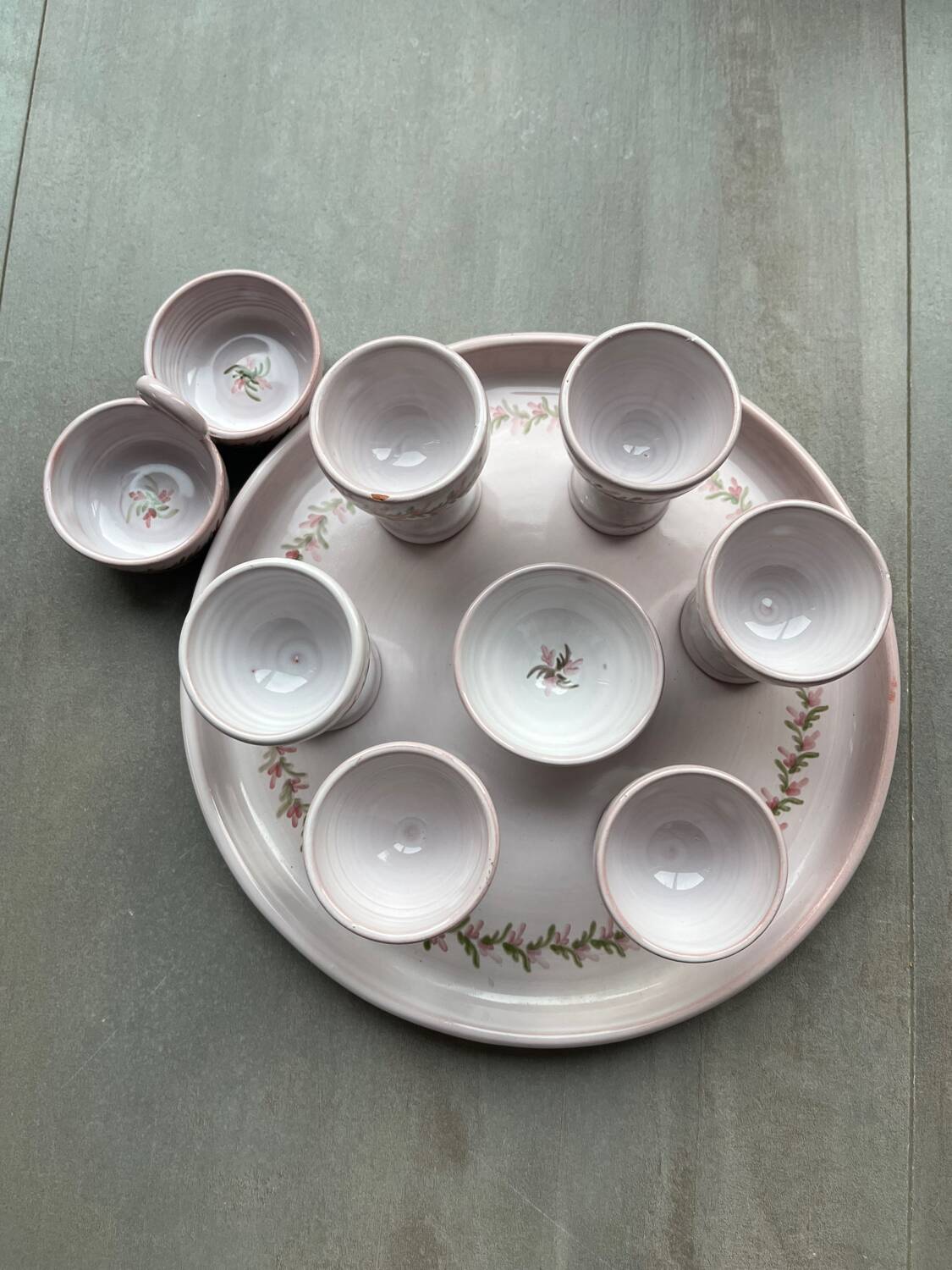 Egg cups, 9-piece service by Michel Spire