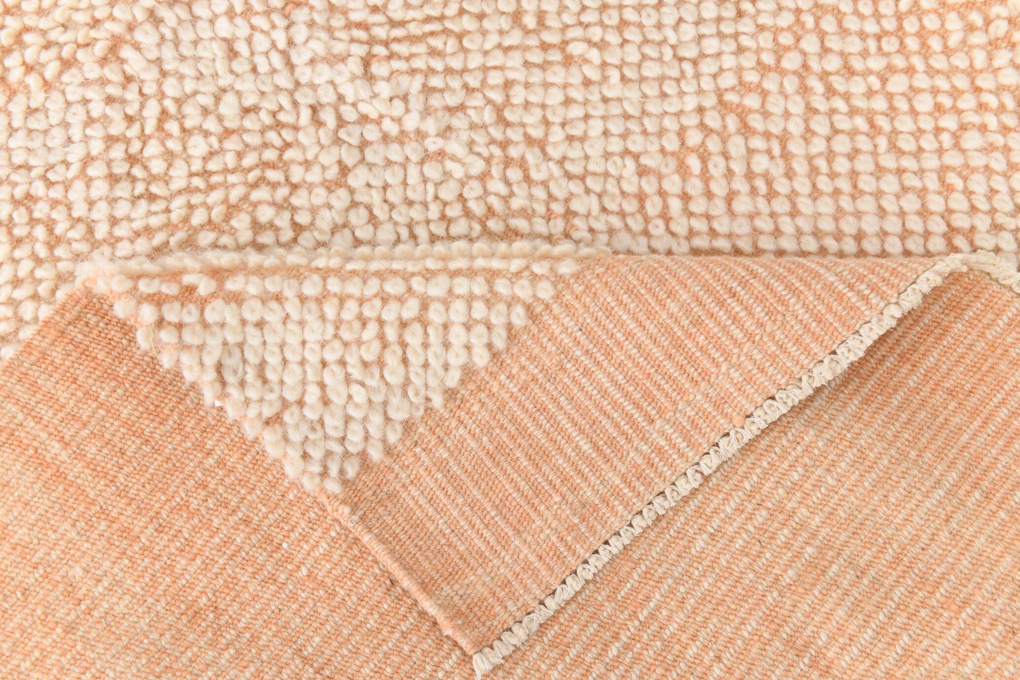 8x10 Pale Orange Beige Handmade Vintage Oushak Rug