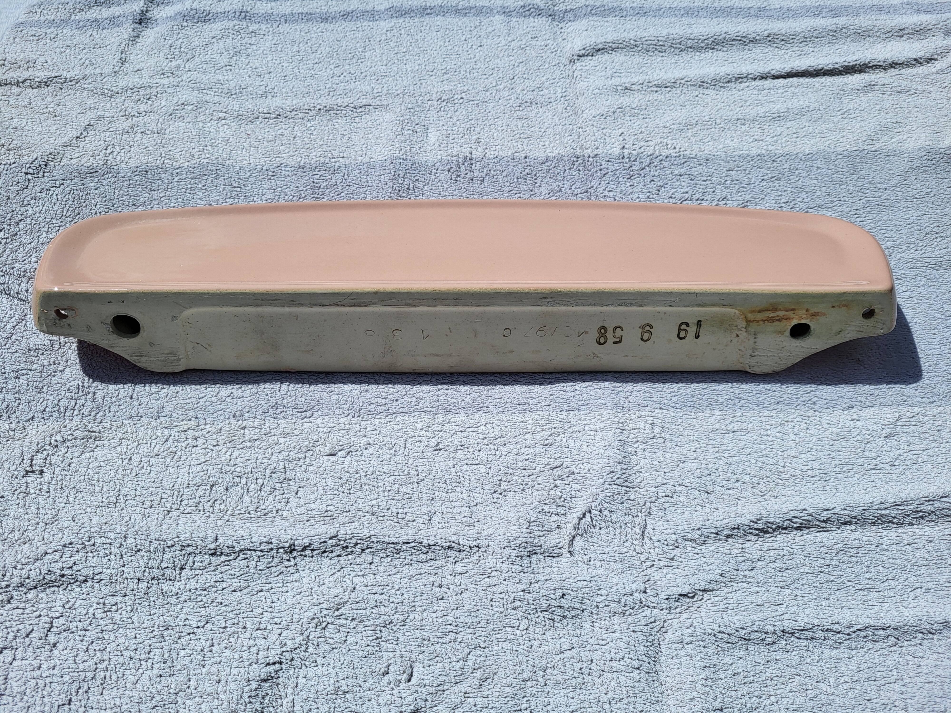 Vintage pink ceramic bathroom shelf