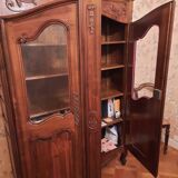 Regency bookcase in solid cherry wood stained walnut.