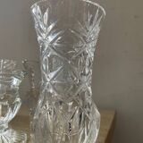 Series of 6 miniature vases in chiseled glass