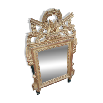Beau miroir ancien en bois doré style louis xvi
