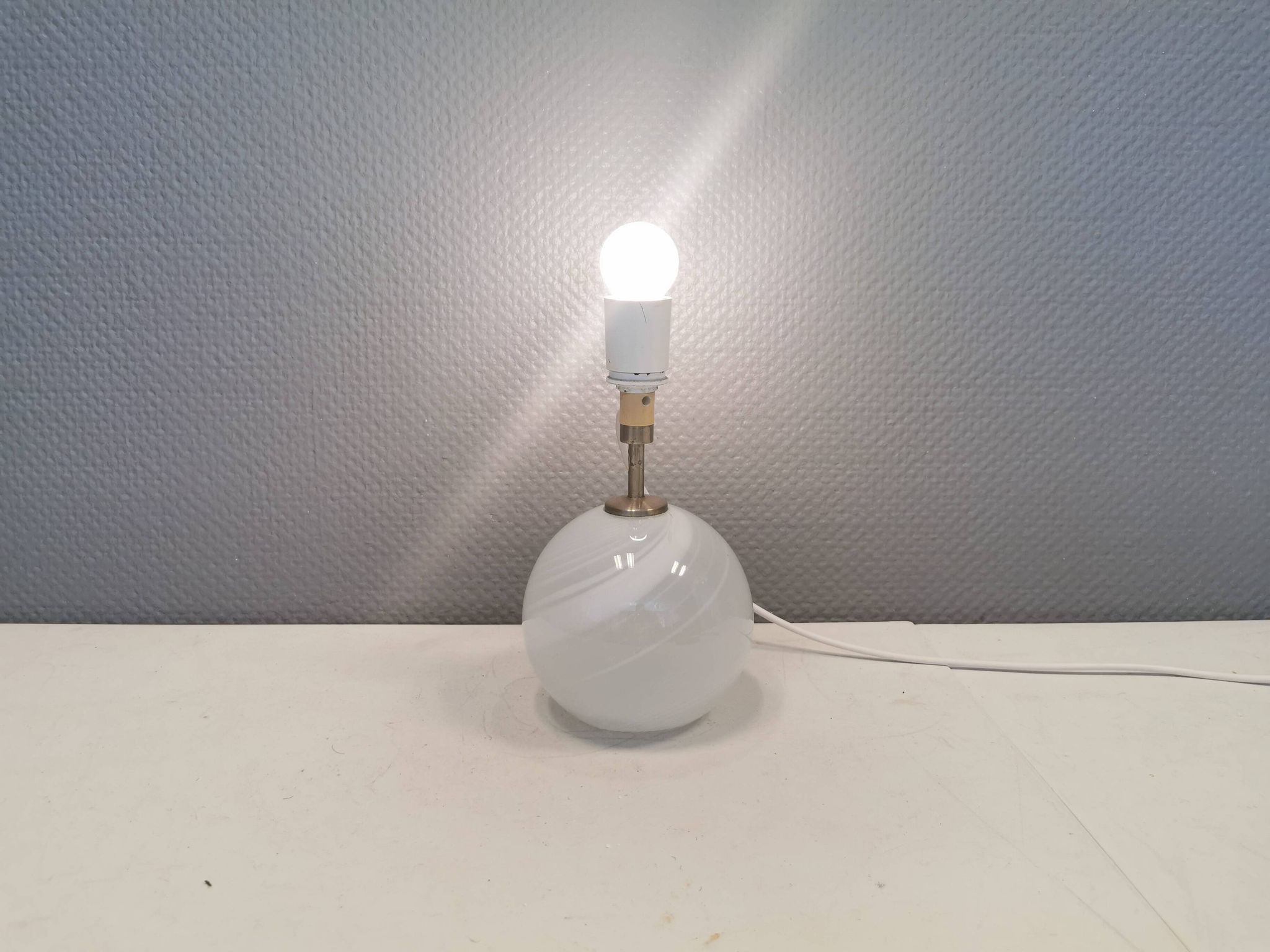 Beautiful table lamp, model Misty by Torben Jørgensen, Holmegaard Glassworks Denmark 1980.