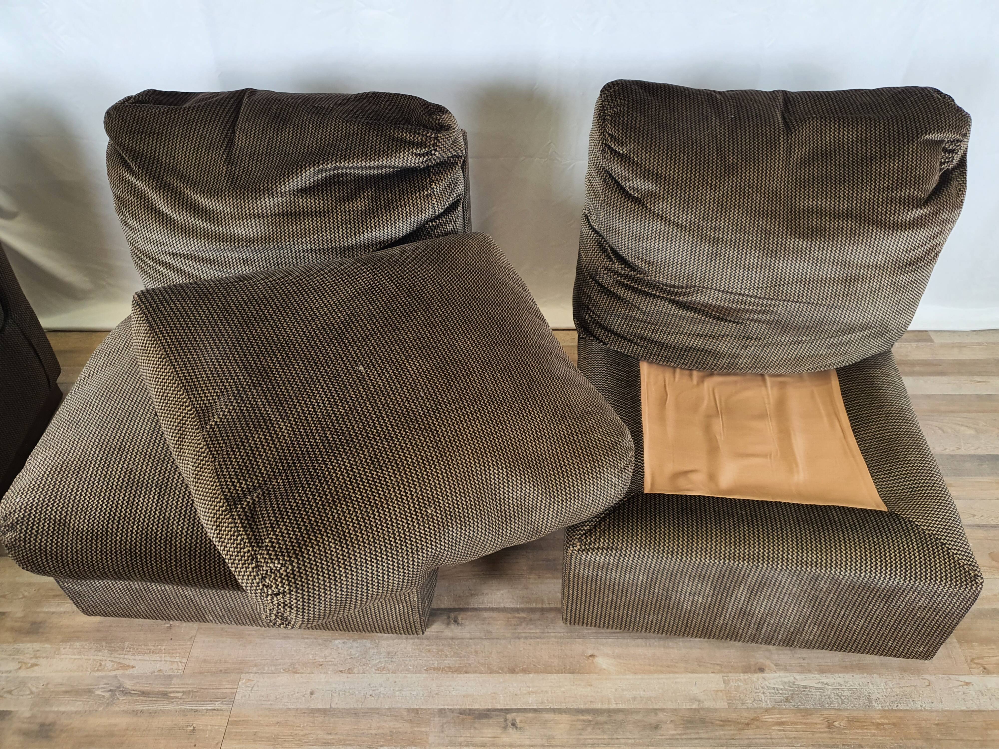 Canapé modulable 5 places en tissu