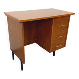 Vintage modernist desk in wood and black metal from the 60s